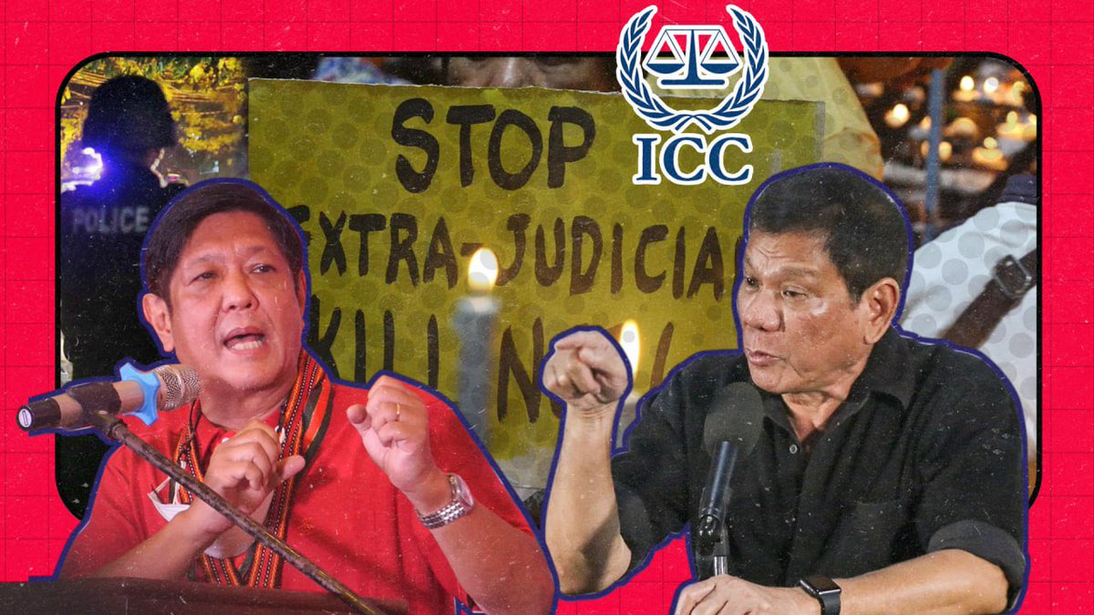 Frienemies? Sa kabila ng tensyon sa pagitan ng mga pamilyang Marcos at Duterte, ayaw isuko ni PBBM si former president Duterte sa ICC! #MarcosNoActionICCDuterte BASAHIN: eboto.ph/whats-news/fri…