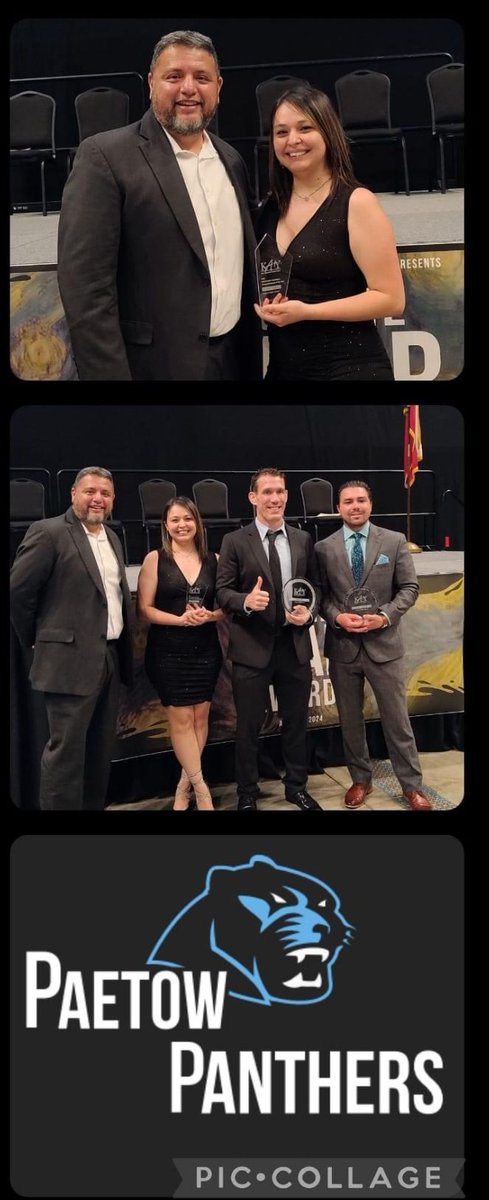 Congrats to our staff honored tonight at the “Of the year” awards! Coach Scholle - Paetow Teacher of the Year Coach Yorloff- Paetow Rookie Teacher of the Year Ms. Flores- Paetow and DISTRICT Paraprofessional of the Year You all are truly amazing!