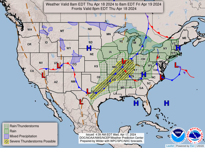 NWS | Tormentas USA | Alerta de Tormentas