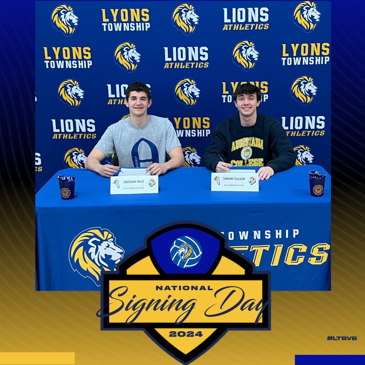 Spring Signing Day! Congratulations to Zaccary Ruiz, OH, and Tommy Culver, S, on their signing to Augustana College!! Signed…🖋️