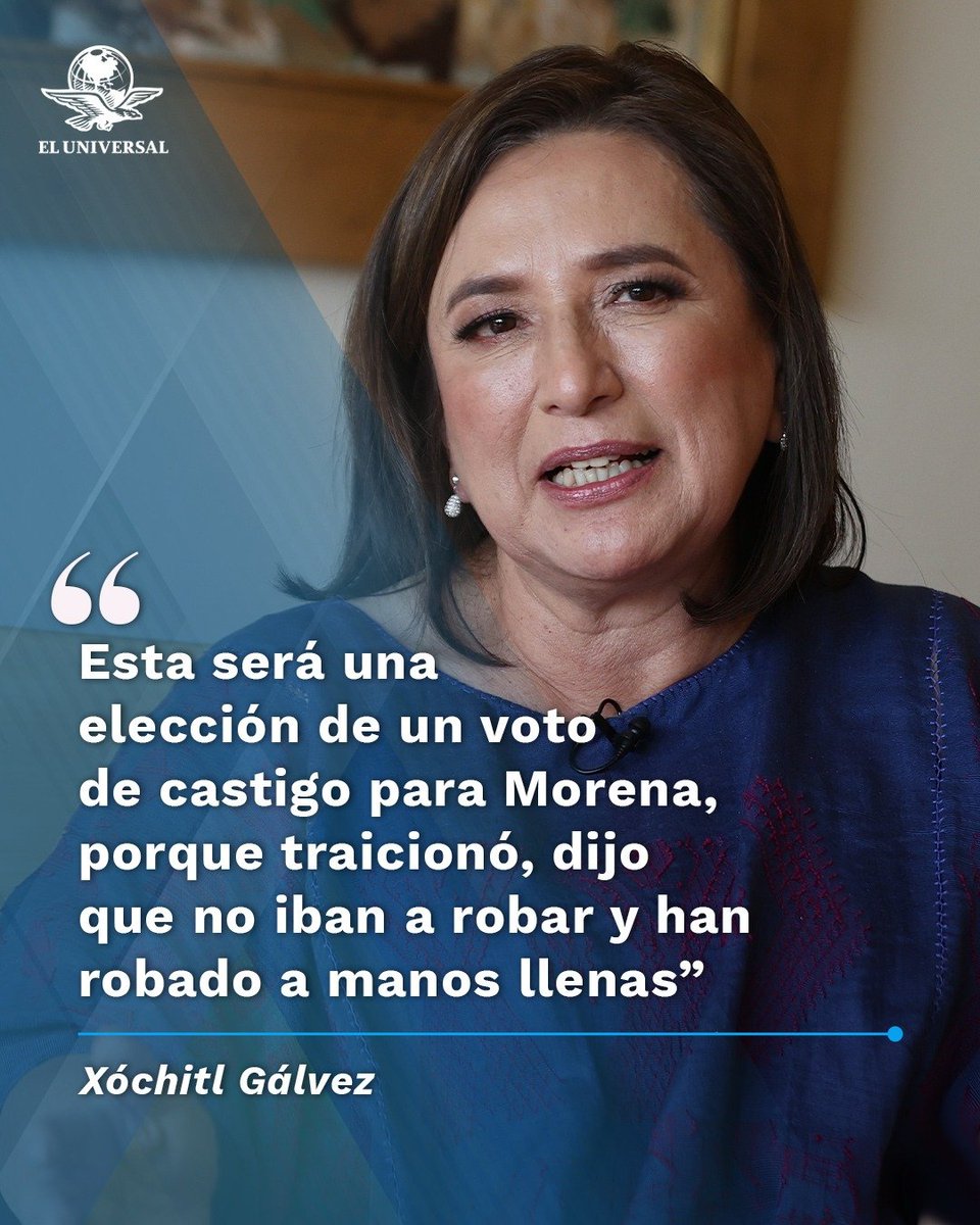 'Claudia no acepta que las cosas están mal en seguridad. Claudia no acepta que las cosas están mal en salud, dice que hay que continuar con lo que se ha hecho del IMSS-Bienestar, ¿qué se ha hecho? Nada', señaló Xóchitl Gálvez para EL UNIVERSAL. 👉 tinyurl.com/26xw6azw