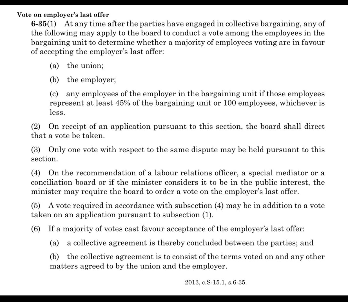 Just sharing this piece of info that <a href="/LHubich/">Larry Hubich 🇨🇦</a> shared about bargaining. I would say this is the move by the govt because they are in a nightmare PR moment &amp; sinking. It is strategic to get some space, spin some more tales - this is NOT a tentative agreement, &amp; move public eyes