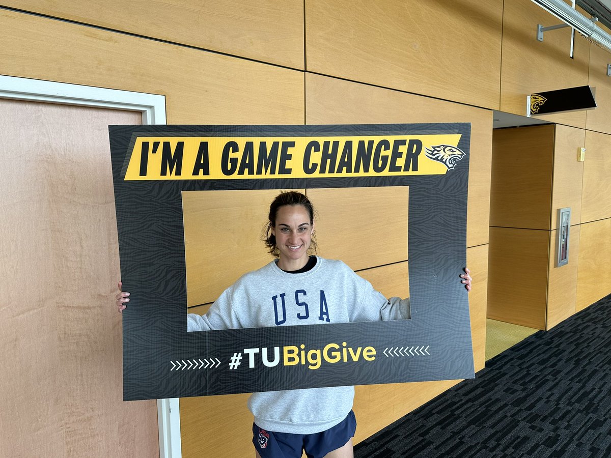 Head Coach Kristen Carr got into the giving spirit today during her first #TUBigGive. Help @Towson_WLAX unlock a challenge gift by donating at give.towson.edu. #GohTigers