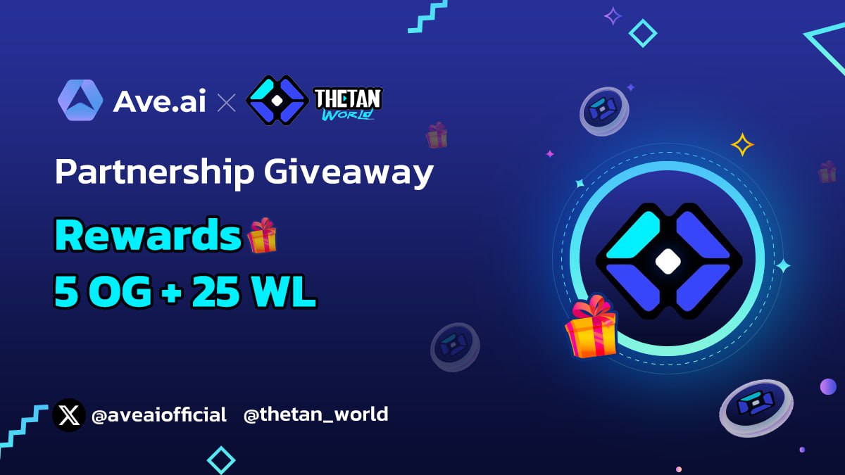 🚀@aveaiofficial X @thetan_world Ave.ai is thrilled to announce a strategic partnership with Thetan World, and we're excited to reward you for your participation. Joining is simple – complete the tasks below and stand a chance to be one of the lucky winners