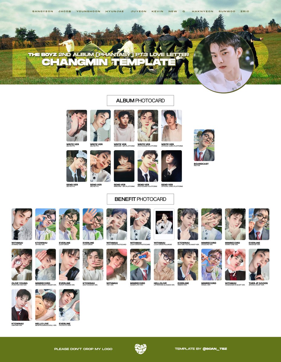 THE BOYZ PHANTASY [PHANTASY] Pt.3 Love Letter - INDIVIDUAL UPDATE1 - TEMPLATE PHOTOCARD LIST 💌 bit.ly/3Q8xrAf 💌 더보이즈 판타지 러브레터 넥타 앨범 - 포토카드 포카 리스트 #더보이즈 #상연 #제이콥 #영훈 #현재 #주연 #케빈 #뉴 #큐 #학년 #선우 #에릭