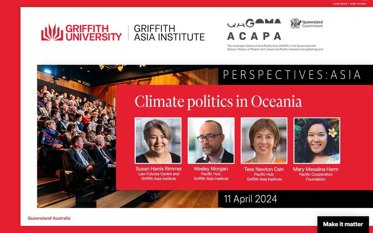 In case you missed it our latest #PerspectivesAsia 'Climate Politics in Oceania' with @FemInt, @wtmpacific, @TNCPacific and Mary Harm is now available online: 👉 ow.ly/3a0L50RhKqt @GoMA