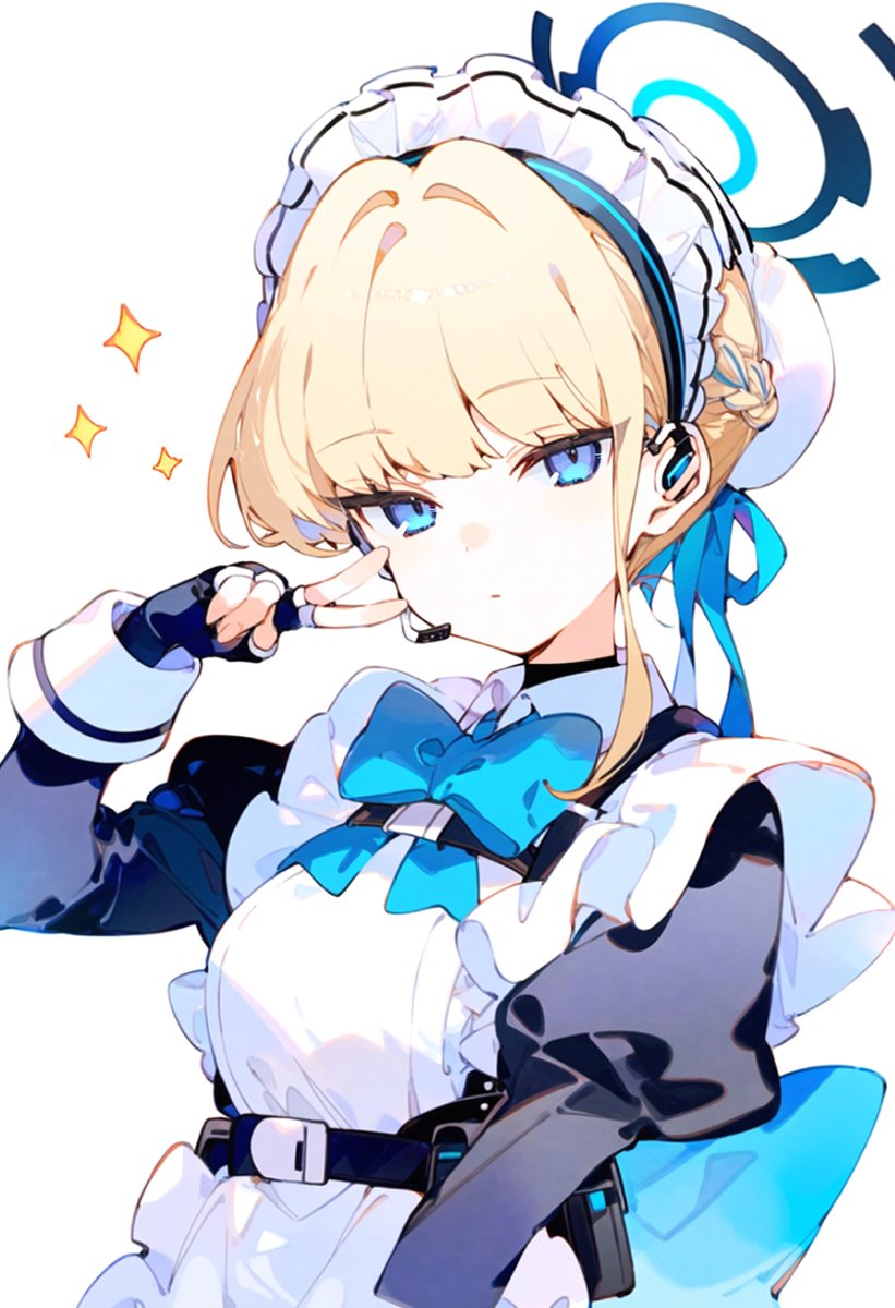 toki (blue archive) 1girl solo looking at viewer short hair blue eyes simple background blonde hair  illustration images