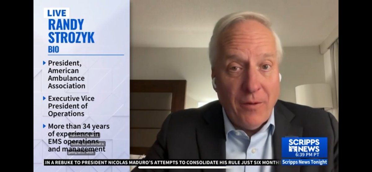 Thanks to @scrippsnews @scrippsnewsdesk for the in-depth coverage of the #ambulance shortage! We appreciate @LaurenMagarino shining light on the #EMS #supplychain in her thoughtful interview of AAA President Randy Strozyk, as well as @chrisconte’s ongoing reporting. #AlwaysOpen