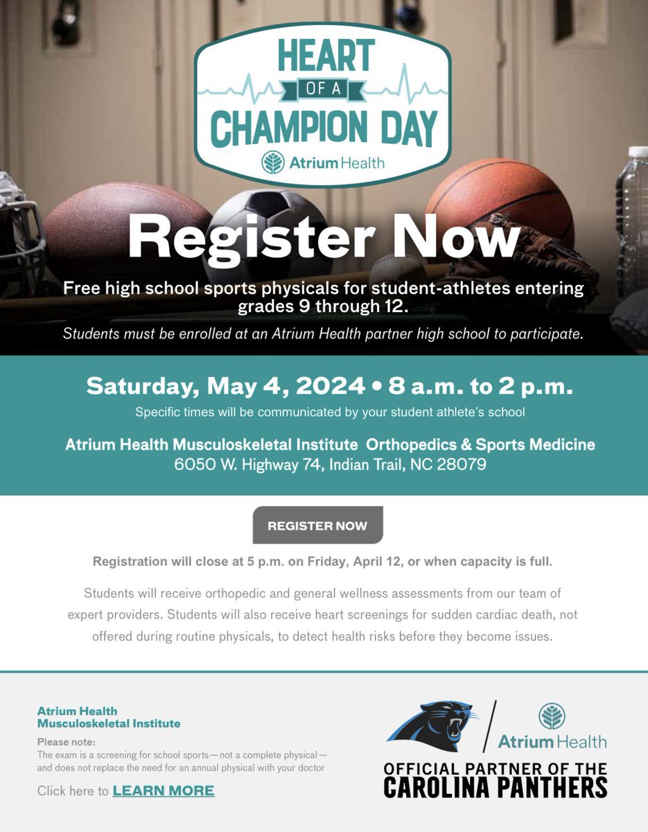 Cameron Carpenter, LAT, ATC (@cameronhudson53) on Twitter photo LAST CALL!!! Heart of a Champion registration closes this FRIDAY, April 19th! Be sure to sign up if you’re not already for this great event! Check that physical off the to do list this summer for FREE 😊 <a href="/UAathletics/">Union Academy Athletics</a> <a href="/CardinalPrideFB/">Union Academy Football</a>
heartofachampiondayreg.org/Union.aspx LAST CALL!!! Heart of a Champion registration closes this FRIDAY, April 19th! Be sure to sign up if you’re not already for this great event! Check that physical off the to do list this summer for FREE 😊 <a href="/UAathletics/">Union Academy Athletics</a> <a href="/CardinalPrideFB/">Union Academy Football</a>
heartofachampiondayreg.org/Union.aspx