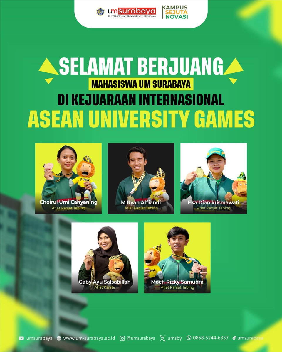 Selamat Berjuang Mahasiswa @umsby di Kejuaraan Internasional ASEAN University Games. Terus Berprestasi Bima @umsby🔥 #umsby #aseangames #umsurabaya #atletumsurabaya