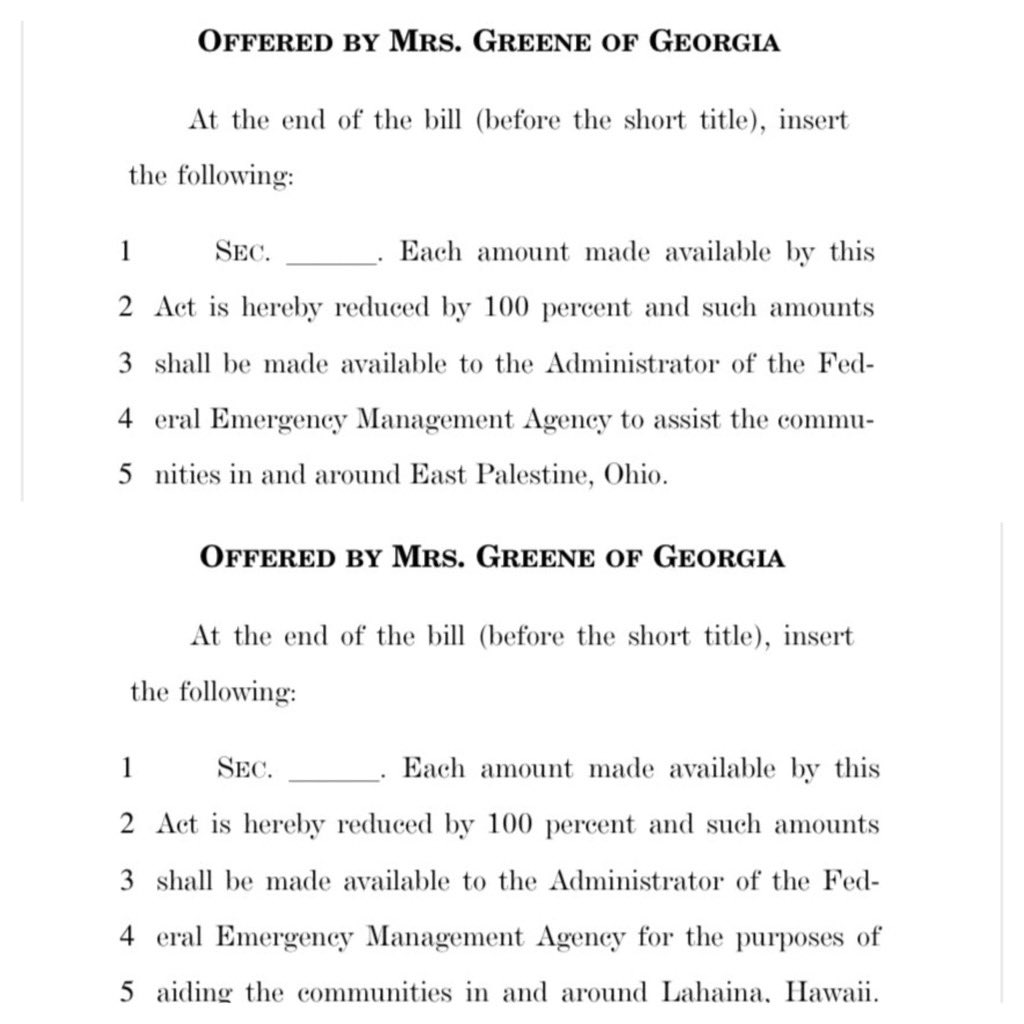 🚨 JUST IN: Rep. Marjorie Taylor Greene has introduced MULTIPLE amendments to the Ukraine aid bill

Two of which divert 100% of the funds to support the victims of East Palestine, Ohio AND Maui, Hawaii.

Now THAT’S how you put AMERICA FIRST! 🇺🇸