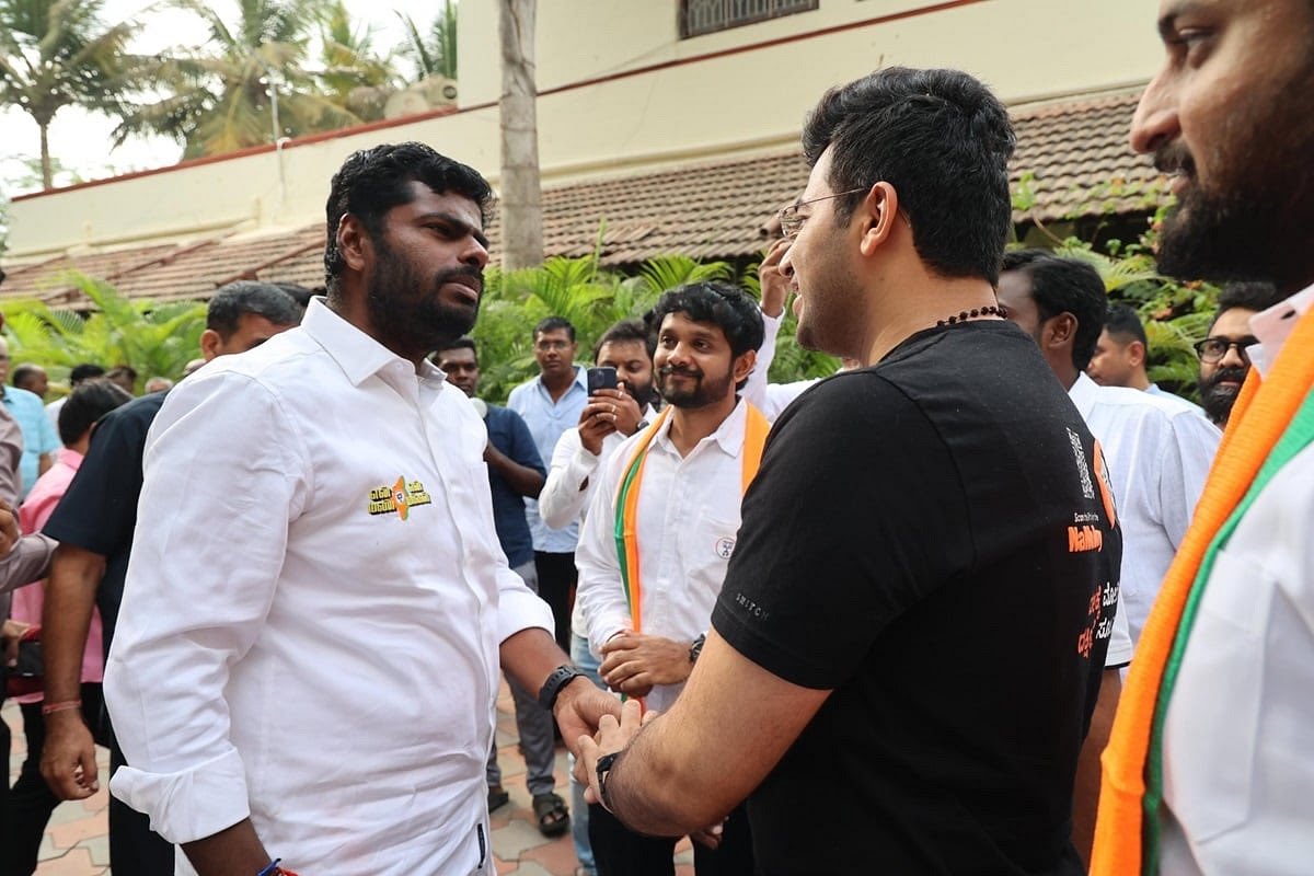 Tejasvi Surya was in Coimbatore to campaign for K Annamalai as the latter prepares to make his electoral debut. He participated in a town hall event with writer Shefali Vaidya, engaging with 500 first-time voters and influencers. •Surya emphasised the election's significance…