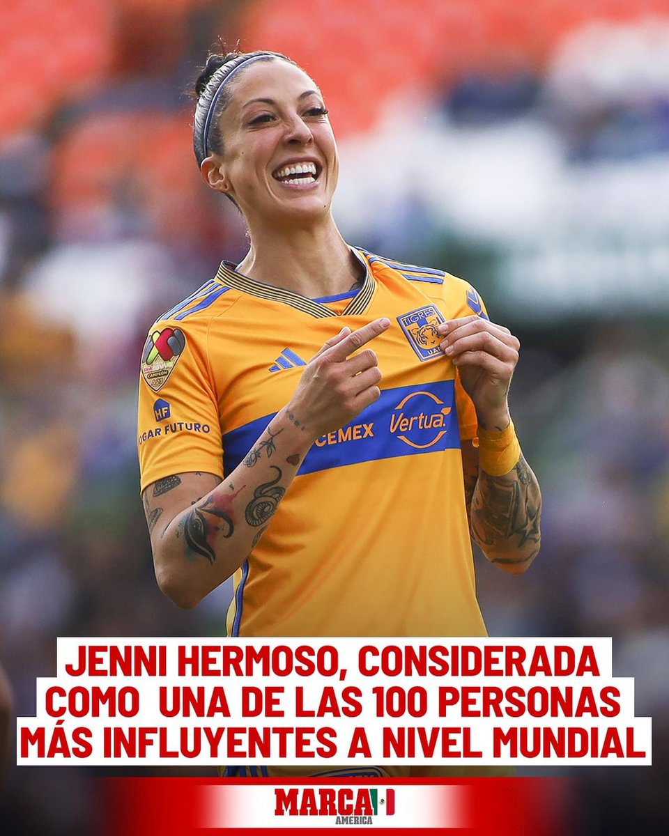 Jenni Hermoso, jugadora de Tigres 🐯 y de la Selección de España 🇪🇸, fue incluida por la revista TIME, como una de las 100 personas más influyentes 👏

#jennihermoso #tigres #ligamx #seleccionespañola #futbol #futbolfemenino #noticiasenespañol #marca #marcaamerica #marcamexico