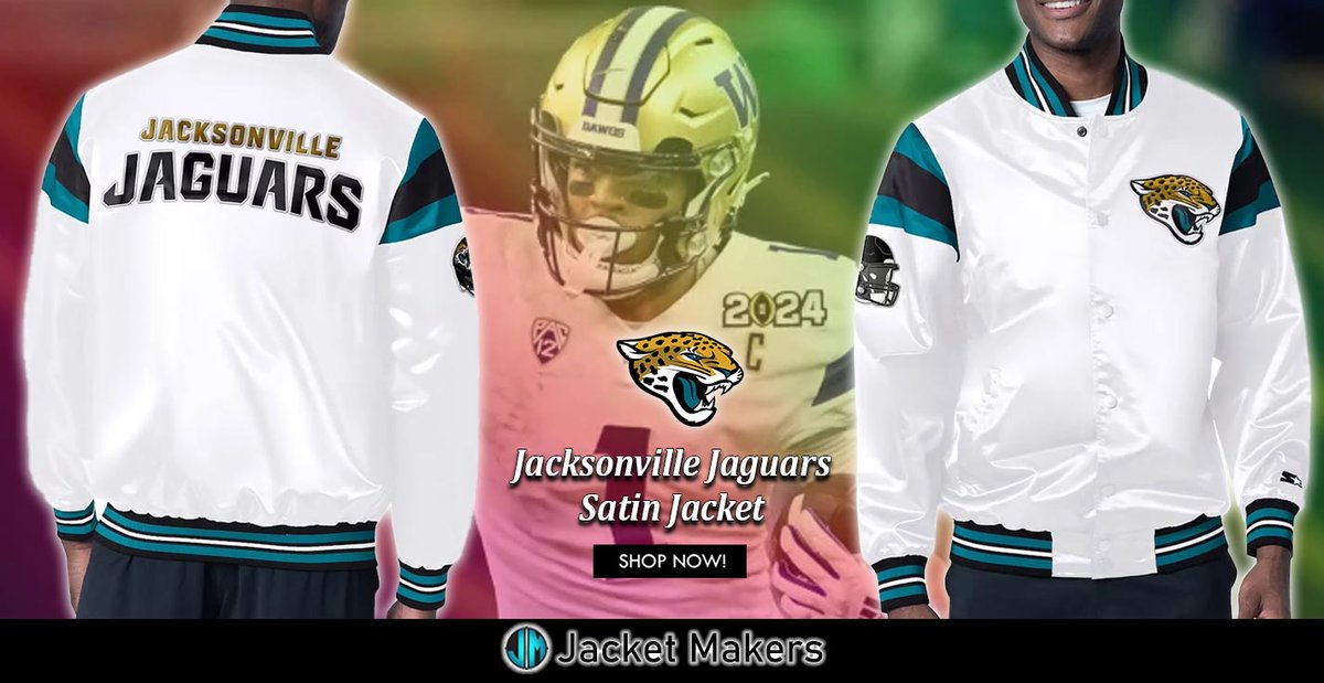 #WhiteSatin Full-Snap #JacksonvilleJaguars Jacket.
jacketmakers.com/product/jackso…
#Mens #Women #OOTD #Style #Fashion #Outfits #Costume #Cosplay #Jacket #JaguarsNation #NFLJackets #TeamApparel #FootballFashion #SportsWear #FanGear #JagsPride #GameDayStyle
#SportsFashion #Sale #shopnow