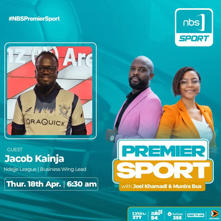 THE INTERVIEW IS ON!

Catch @Jacob_kainja the Business Dev't Lead as they share about the league's resumption this sunday at the PREMIER SPORT SHOW with Joel Khamadi and Munira Bux

Catch the interview ON NBS SPORT:
DSTY CHANNEL 377
STAR TIMES CHANNEL 255
FREE TO AIR CHANNEL 34