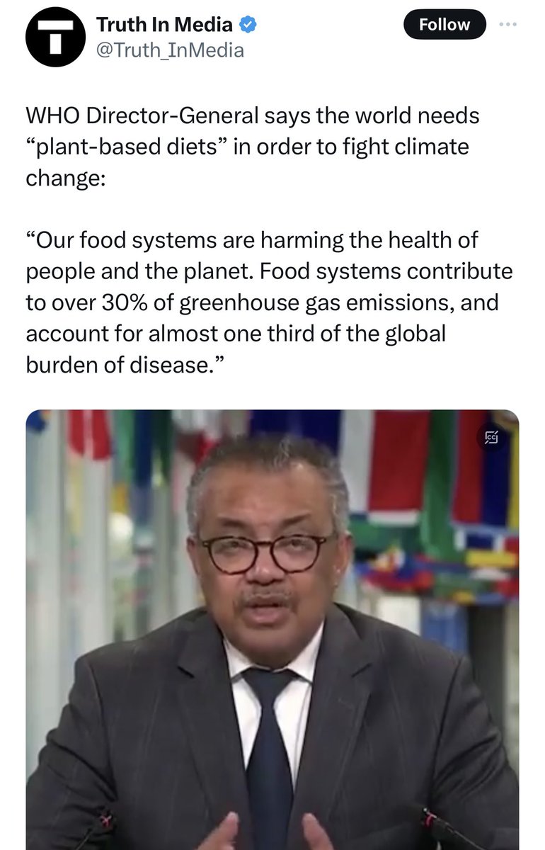 Do you agree with WHO Director-General Tedros A. Ghebreyesus that we should all start eating plants/bugs to fight Climate Change? or Do you agree we should all be free to eat whatever fu*k we want to fight NWO Marxist Climate Change Cult’s enslavement?