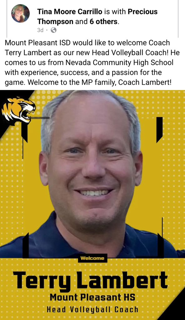 CoachTLambVB's tweet image. It is great to officially be a “Tiger”! And have the wonderful opportunity to work for &amp;amp; with the great @Coach_Cluley and Coach Carrillo! Tomorrow will be day 1 on the court with the Lady Tigers! Excited for 2024!… Go Tigers! @mount_school #TigerPride 👍👍✌️🐅🏐