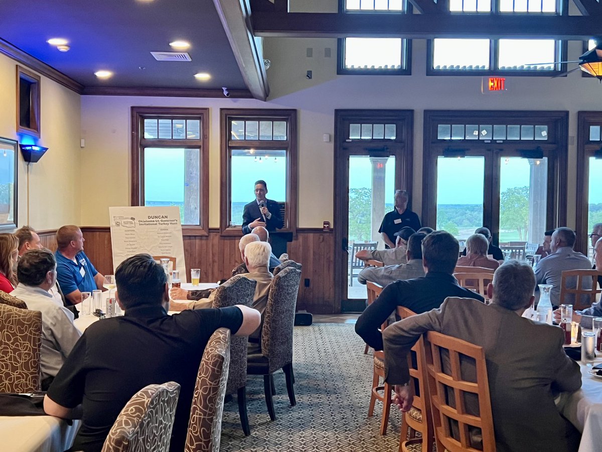 LtGovPinnell's tweet photo. Stop 3: Duncan. This community recently secured a historic win with the expansion of Model 1, the largest commercial vehicle company in the country. I’m having discussions with other businesses and site selectors about why SW OK would be a great fit for them too. #TurkeyHuntOK https://t.co/XeTuYn9flZ