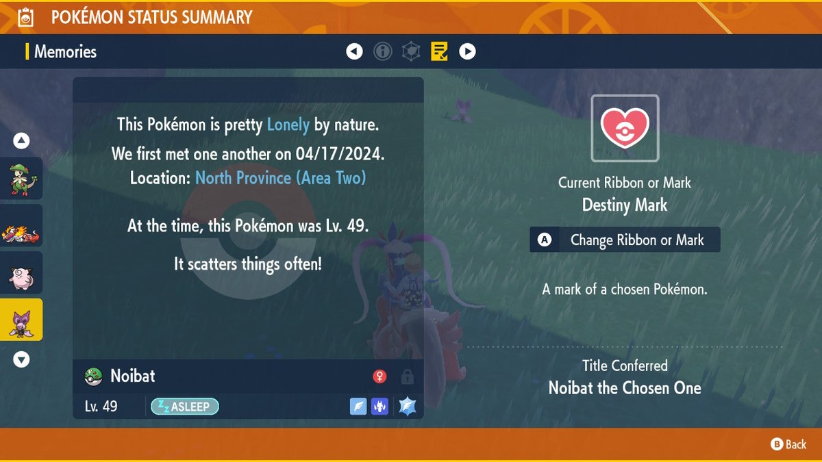 Shiny hunted my favorite Pokemon on my birthday and the first shiny had the destiny mark