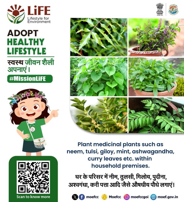 Embrace a healthy lifestyle, nurture and grow medicinal plants at home.  #ChooseLiFE #MissionLiFE @wc_railway @BhopalDivision @drmjabalpur