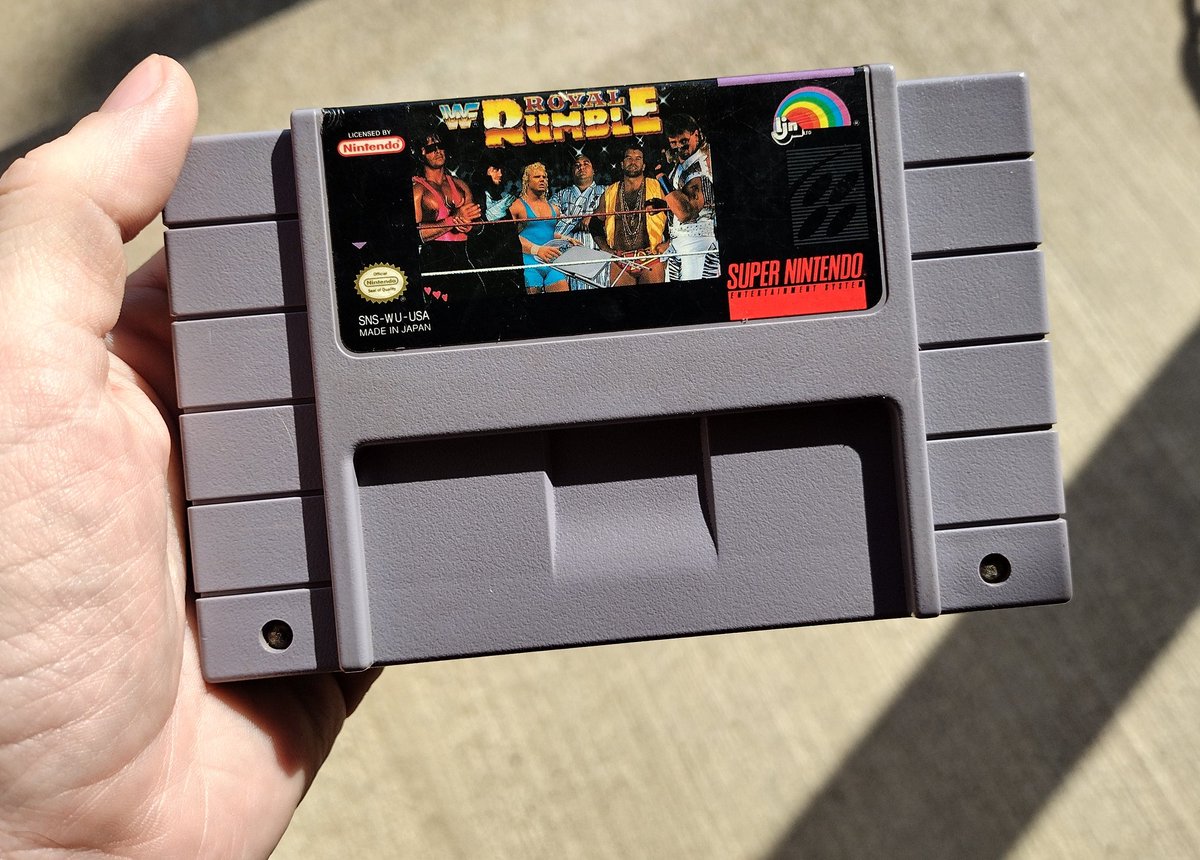 Retro hunting paid off today. Was finally able to find a wwf royal rumble out in the wild today. can't wait to play it. #retrogames #wwf #wwe #snes #nintendo