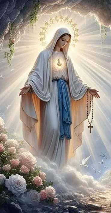 Hagamos oración por los países en guerra, y pidamos a la Virgen María, Reina de la paz, que derrame la armonía de Dios en todos los corazones. 🤍🙏🕊