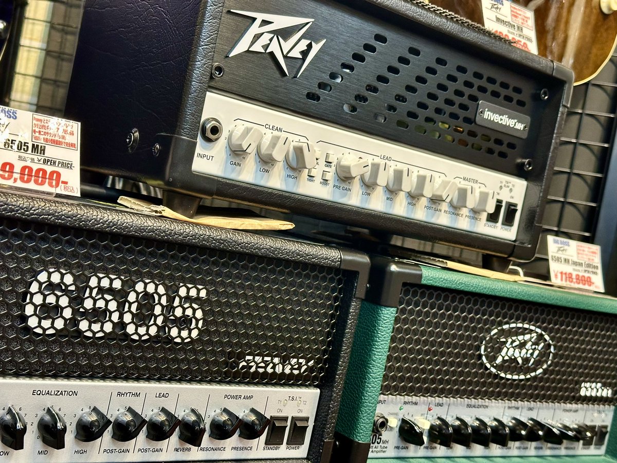 おはようございます😃 #Dr住吉 です!

小型モンスターアンプ降臨⚡️⚡️

#Peavey
・invective MH
・6505 MH
・6505 MH Japan Edition

ハードロック、メタル好きの方、、
是非お見逃しなく👀👀🔥🔥

#BIGBOSS #peavey
#ギターアンプ #真空管
#広島