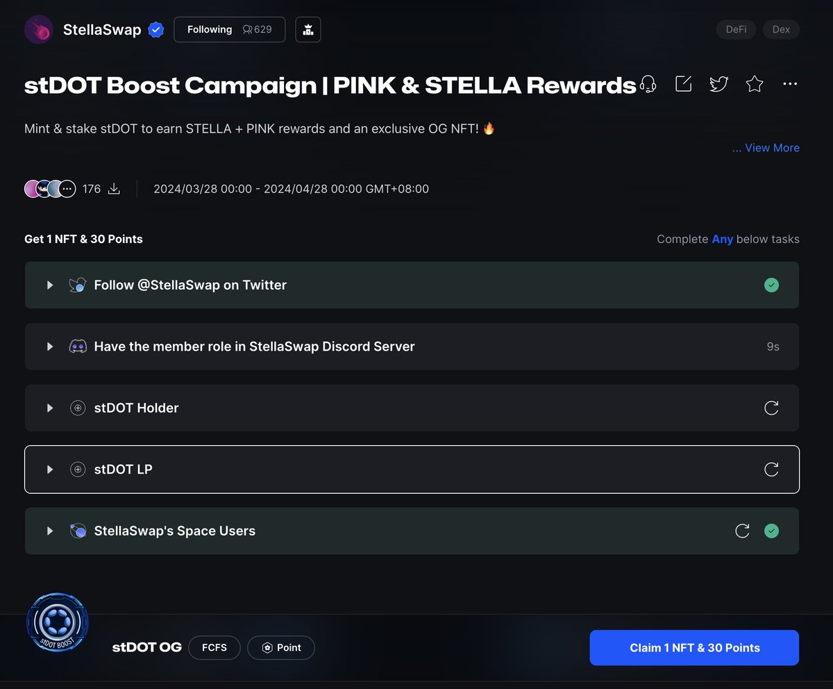 2 million $PINK & 250,000 $STELLA to be airdropped. Have you followed our @Galxe spaces yet? 😉 If you haven't please do so and complete the tasks! 👇 app.galxe.com/quest/StellaSw…