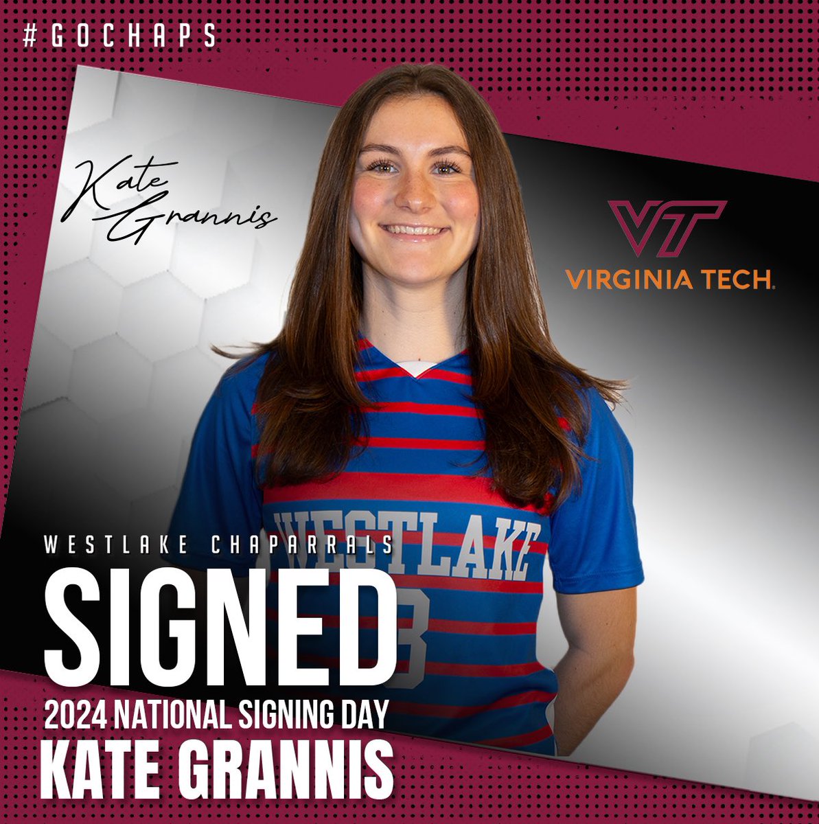 Kate Grannis is taking her academic and soccer skills to Blacksburg as she signs with Virginia Tech. Congratulations, Kate. #Hokies⚽️ #GoChaps