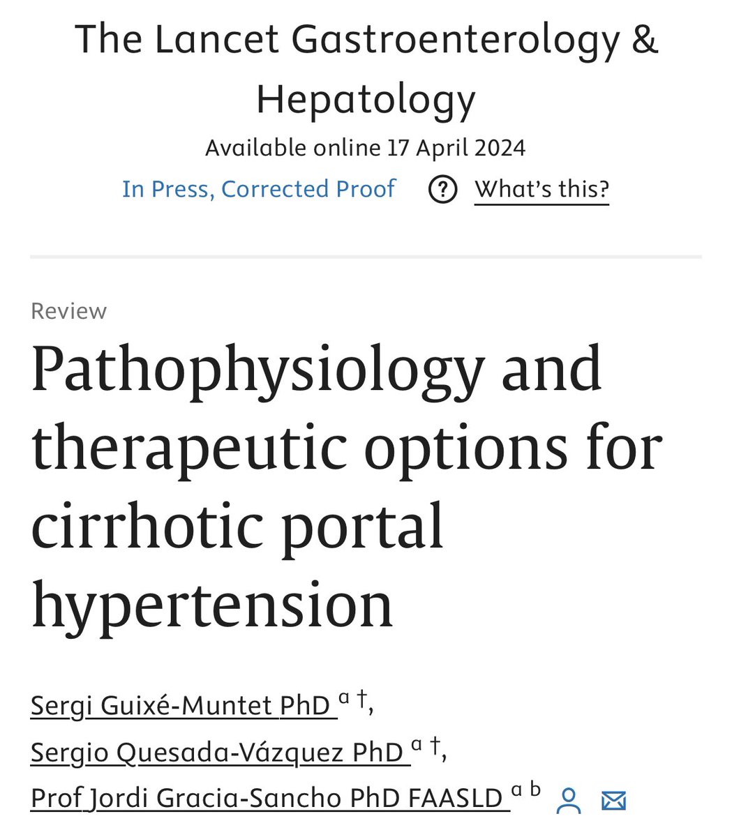 JSGracia's tweet image. 🔸What’s the pathophysiology of Portal Hypertension?

🔹Which therapeutic options are available or in the pipeline?

🔸Can we optimize the research in this field?

✅Answer these, and other, questions in our latest review now available @LancetGastroHep

🆓 authors.elsevier.com/a/1ixqA8nByr8u…