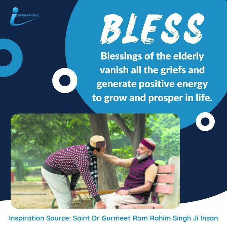 Touching the feet of elders is our Indian culture. To revive our Indian culture, Saint Dr MSG started the #Blessings initiative. Under this initiative volunteers of Dera Sacha Sauda have pledged to touch the feet of elders daily. 😇🙏