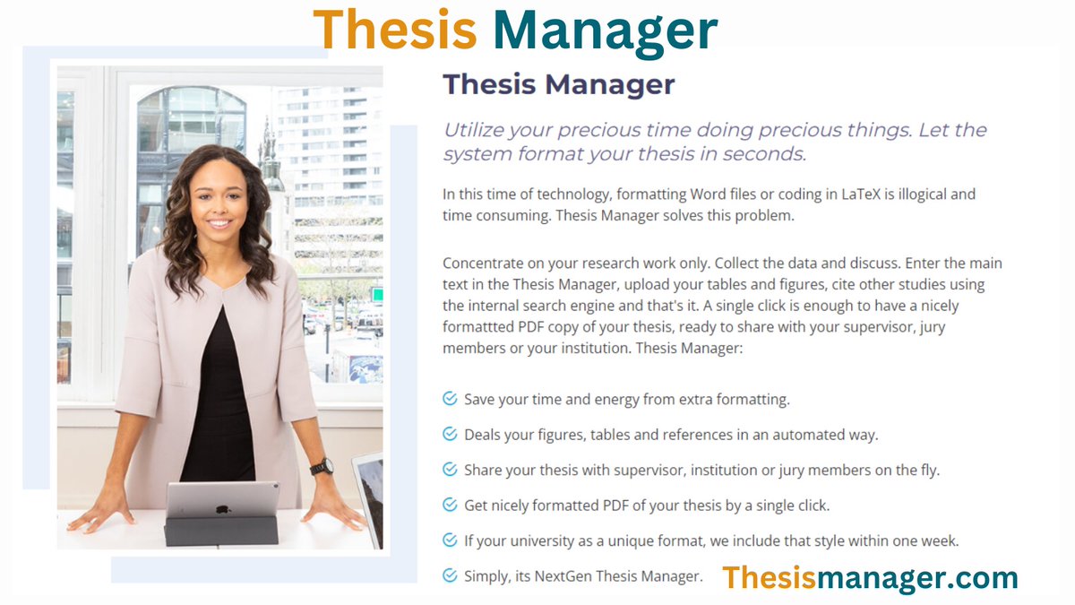 Thesis Manager: Your partner in thesis success. Sign up now! #ThesisManager #AcademicWriting #PhDChat #PhDCommunity #StreamlineYourThesis