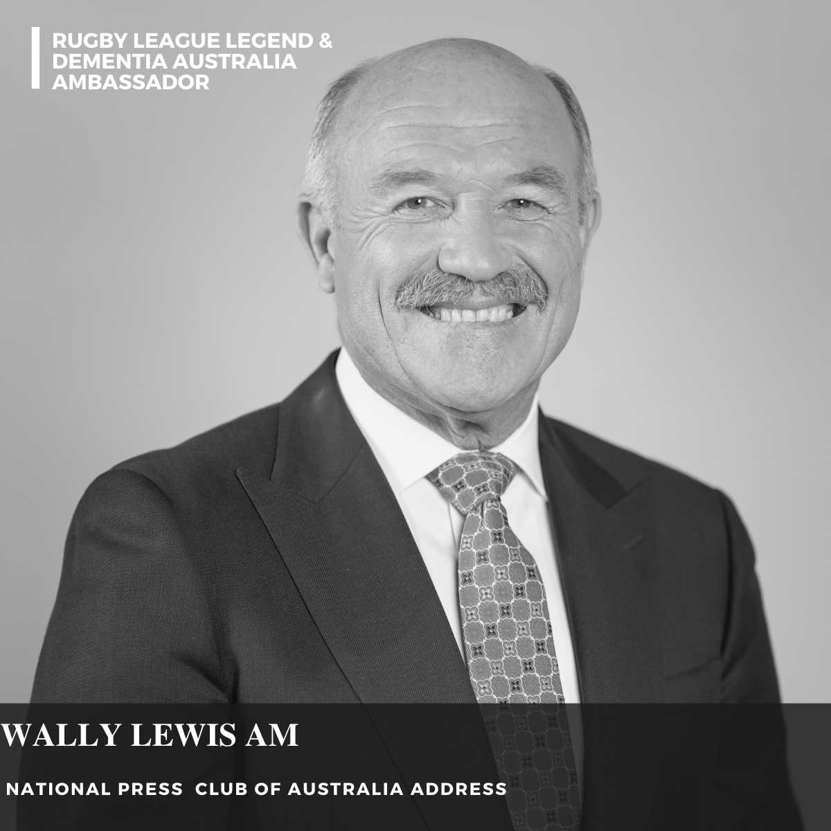 Next Week: Wally Lewis AM, rugby league legend and Dementia Australia Ambassador will address the National Press Club of Australia on 'Living with probable CTE and my hopes for change'. Join us Tuesday 23rd April. Purchase tickets now link in Bio.