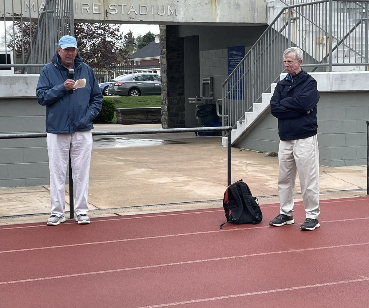 Thank you to Coach Paul Hines for 43 years of coaching XC - T & F at CHA and SCH @SCHBlueDevils recognizing, celebrating, and honoring this wonderful man, teacher and coach before @wpcsports & @EA1785_Athletic T&F meet @PhSportsDigest Love you Coach, Thanks! @schacademy