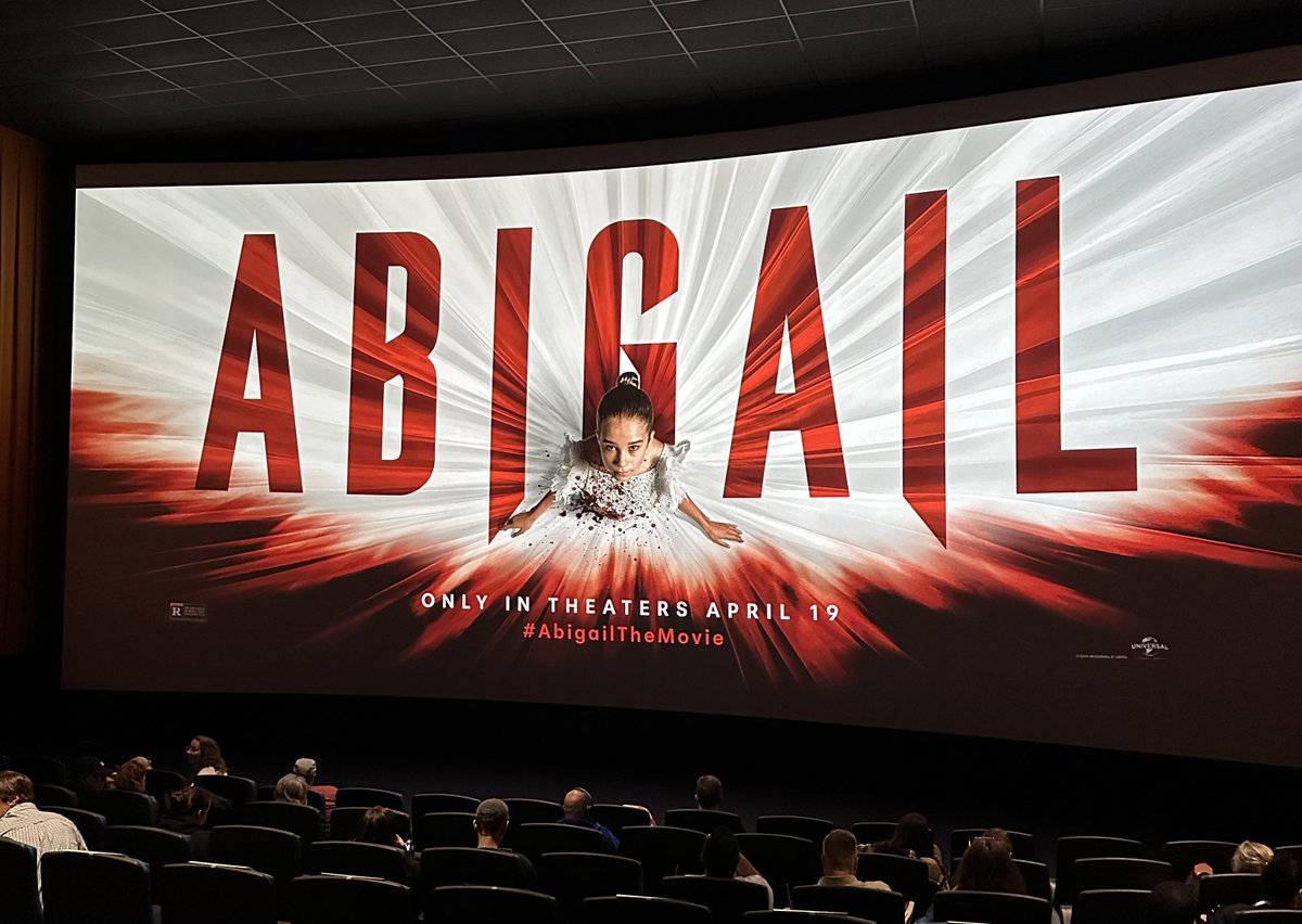 ABIGAIL is an explosively gory good time 😍🩸 Perfect casting, actually funny, &amp; all practical effects! NEED to know which writer/director was responsible for B***d and T***s, u made this lil punk nugget a very happy person 🥹 Nearly cheered in the theater #AbigailTheMovie