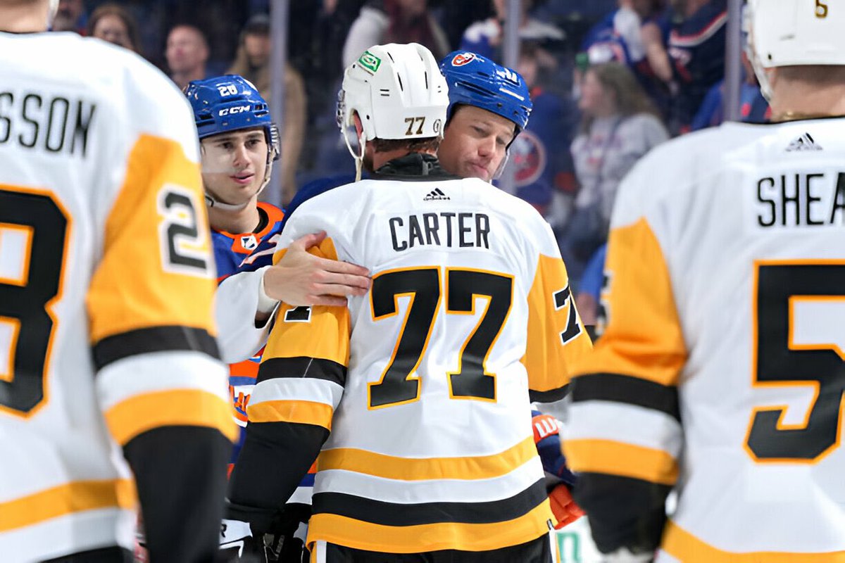 nhlpens's tweet photo. All joking aside, respect to Jeff Carter's HOF career and it's special that we got to see him in a Penguins jersey. He was an absolute rockstar in his 1st year with the team.

His retirement came at a perfect time for him and the team. Good luck in retirement #77. https://t.co/yVoiu5OMV1