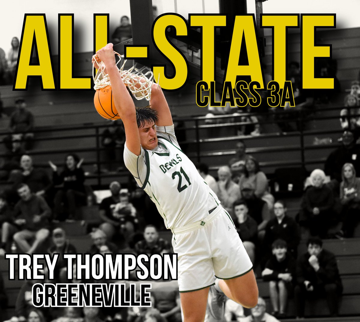 Congratulations to Greeneville's Trey Thompson on being named to the Tennessee Sports Writers Association's Class 3A All-State basketball team.