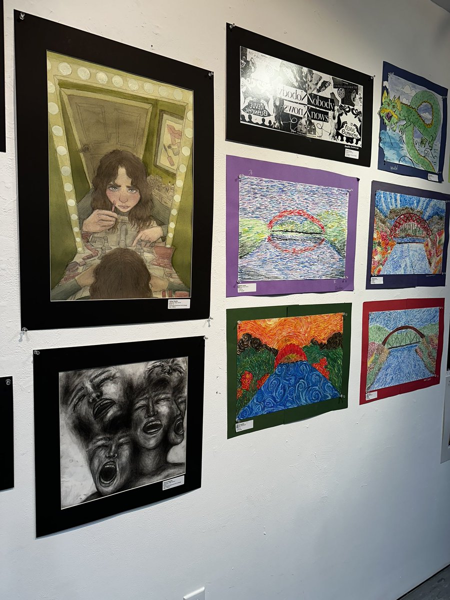 Great artistic talent featured at the Art Hop! Artwork on display through May 7th at Putnam Art Council and Mahopac Public Library. Kudos to our students and dedicated Art teachers! 💙💛🎨 Enjoy some of the secondary art work on display!
