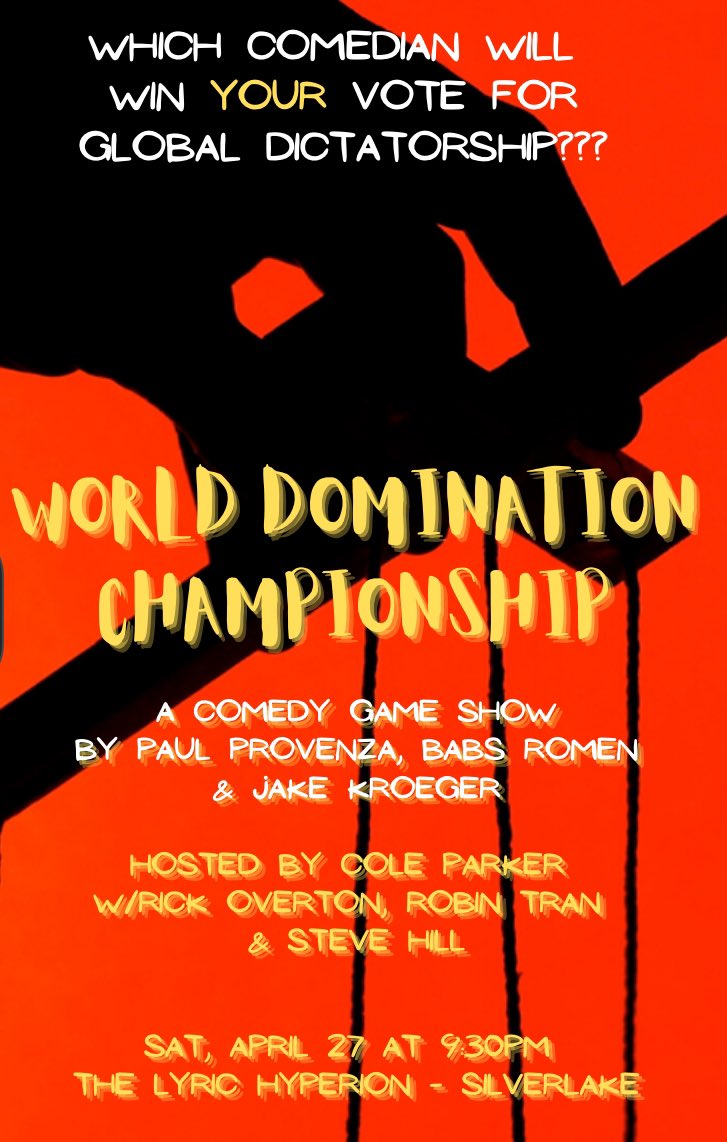 No one else can do it so isn’t it high time for our brilliant comedians to fix what’s wrong with the world? Join the activism and hilarity! @PaulProvenza @rickoverton @notthesupermarket eventbrite.com/e/global-domin…