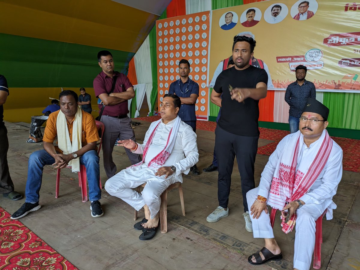 Conducted an early morning inspection of the venue for the upcoming public meeting of the Hon’ble national president, Shri @JPNadda Ji, in Routa, BTR. Our Darrang-Udalguri LS candidate, Shri @DilipSaikia4Bjp, and other karyakartas were also present.