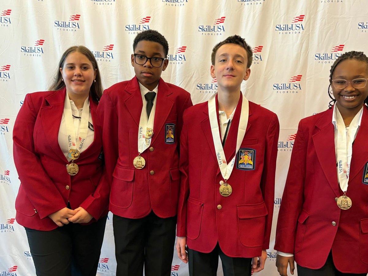 NovaMiddleTitan's tweet photo. 🏆Our #NovaMiddle @skillsusa teams took Gold and Silver in both Robotics Urban Search &amp; Rescue and Mobile Robotics Technology! Our Gold Medalists are FL State Champs and are heading to Nationals! Congratulations, Titans!

#AllWeDoIsWin #Robotics #SkillsUSA  #BCPSProud https://t.co/McqBLhvKxB