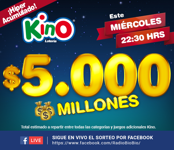 AHORA | @KinoCL   está sorteando 5.000 millones ¿Tus números fueron los ganadores? Sigue aquí la transmisión en vivo bit.ly/3VYcMTn