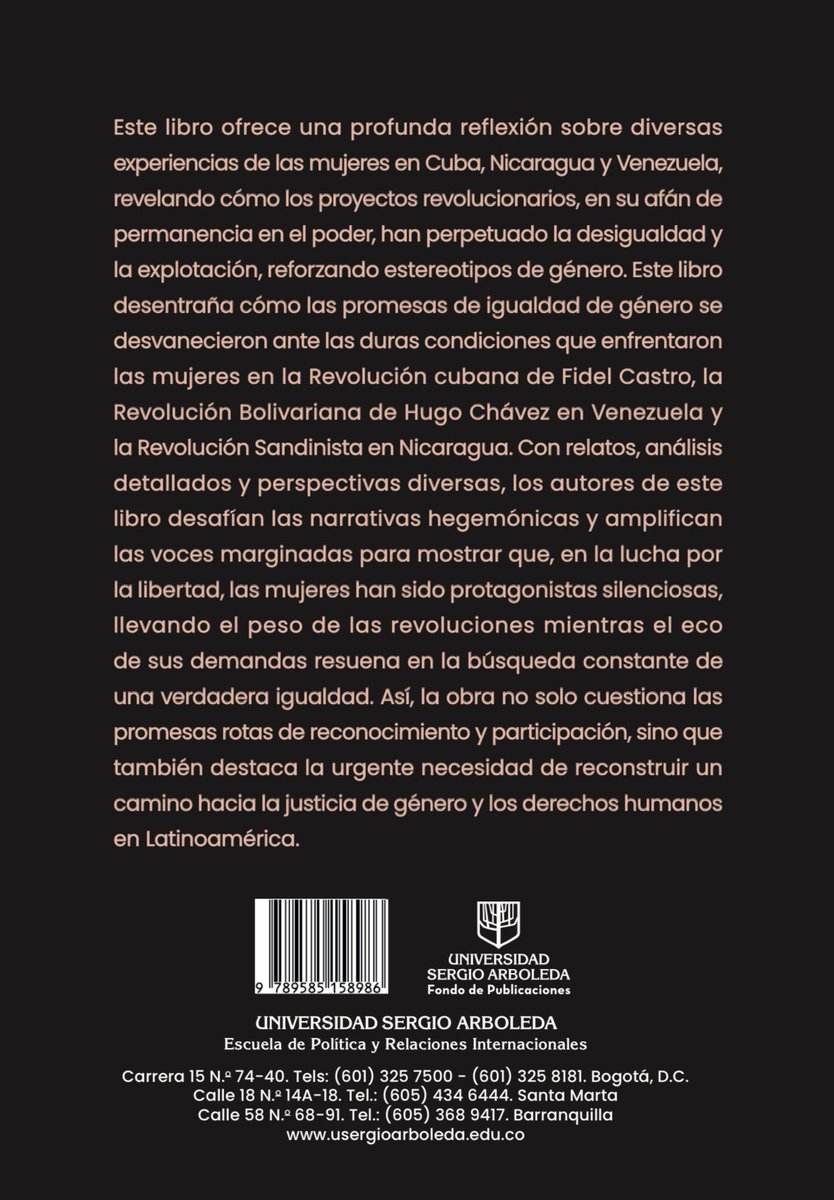 Un privilegio poder aportar el Prólogo del libro “¿Cómo han cambiado las Revoluciones las vida de las Mujeres?”, publicado por el @ProgramaCuba de la @USergioArboleda, con compilaciones de @NastassjaRojas @angelsergioa Aquí se puede descargar 📖 👉🏾 programacuba.com/como-han-cambi…