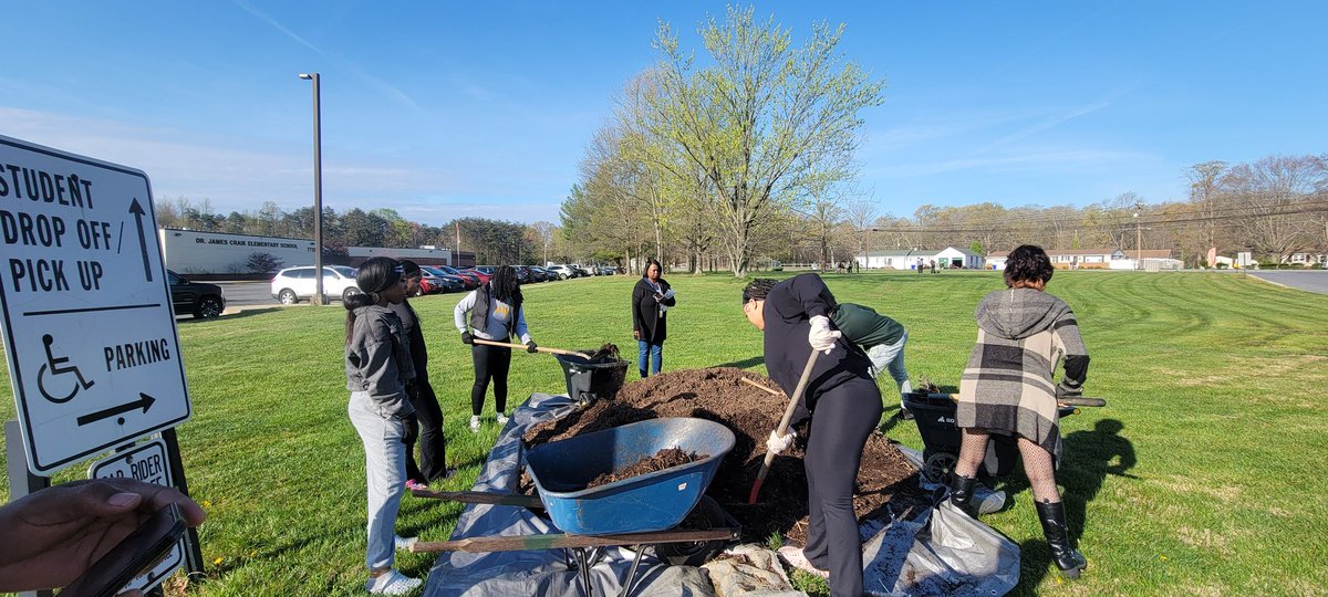 nanjemoycreek's tweet photo. To continue the CCPS Reforestation Project, 15 native trees were planted on campus. About 35 students and 10 staff members made short work of the task! @StethemCenter @CCPS @CCPS_Science @NavarroSupt #MDDNR #forestry #trees #CleanAir https://t.co/97PodA6l6z