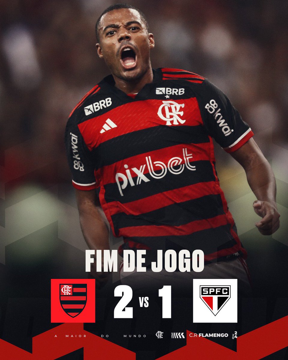 FIIIIIIIIIIIIIIM DE JOGO NO MARACA! O MENGÃO vence o São Paulo, pelo Brasileirão, por 2 a 1 com gols de Luiz Araújo e De La Cruz! #CRF #VamosFlamengo