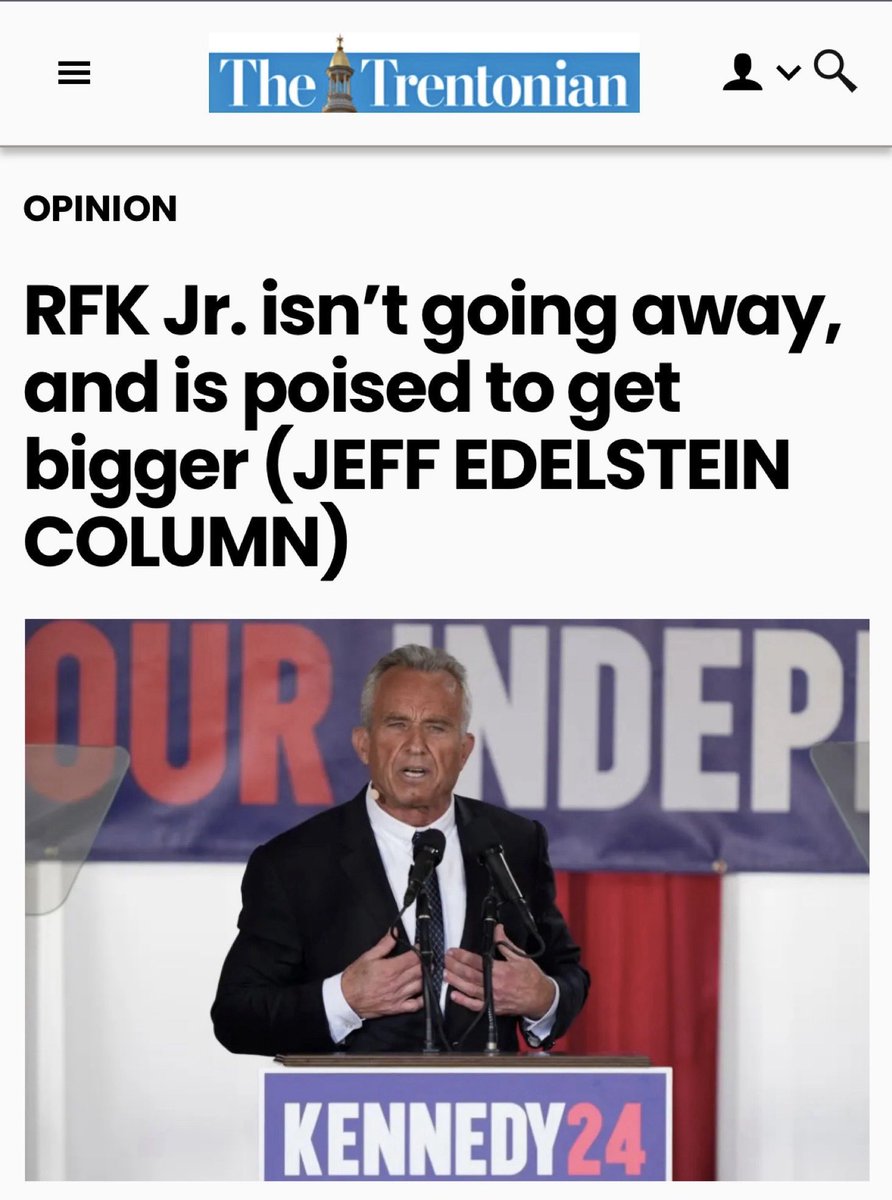 🔥Local NJ news column: RFK Jr. is poised to outperform Ross Perot’s 1992 campaign “Put him on a debate stage with Biden and Trump, and he will destroy both of them” Jeff Edelstein says Kennedy is winning support in his circles for four key reasons: 1. Conservatives are tired