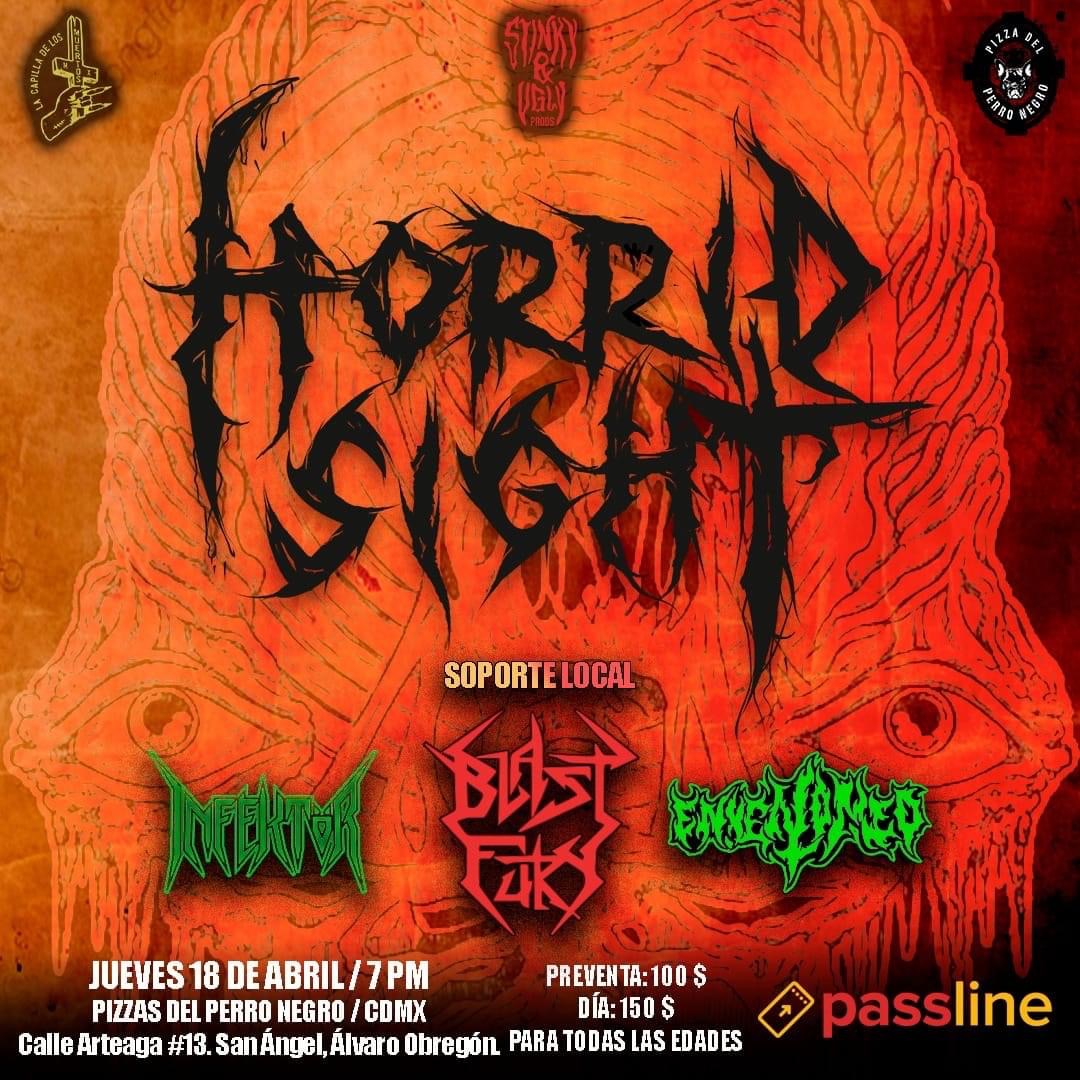 BBeat105's tweet photo. Mañana, 18 de abril, hay show en #PizzaDelPerroNegroSanÁngel, toca @HorridSight, #Infektör, #BlastFury y #Envenomed.
A quiénes veremos por allá?
#StayBlast
#BlastBeat105 https://t.co/kasntOxERV