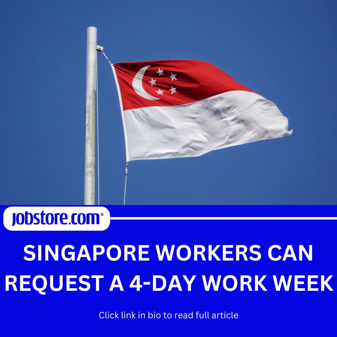 Singapore's Work Revolution: Employees Can Now Request Four-Day Work Weeks and More Work-from-Home Days! 🇸🇬💼

Read full article: rb.gy/ufw7z8

#4DayWorkWeek #HybridWork #Singapore #WorkFromHome #Productivity #Economy #News #HRTips #HRNews #IndustryNews