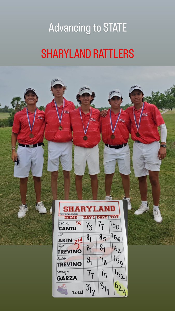 Congrats to Sharyland high school for claiming the third State team spot to advance! 

#GOSharylandRattlers <a href="/McAllenISD/">McAllen ISD</a> <a href="/sharylandath/">Sharyland ISD Athletics</a> <a href="/uiltexas/">Texas UIL</a> <a href="/uil_ad1/">Dr. Susan Elza</a>