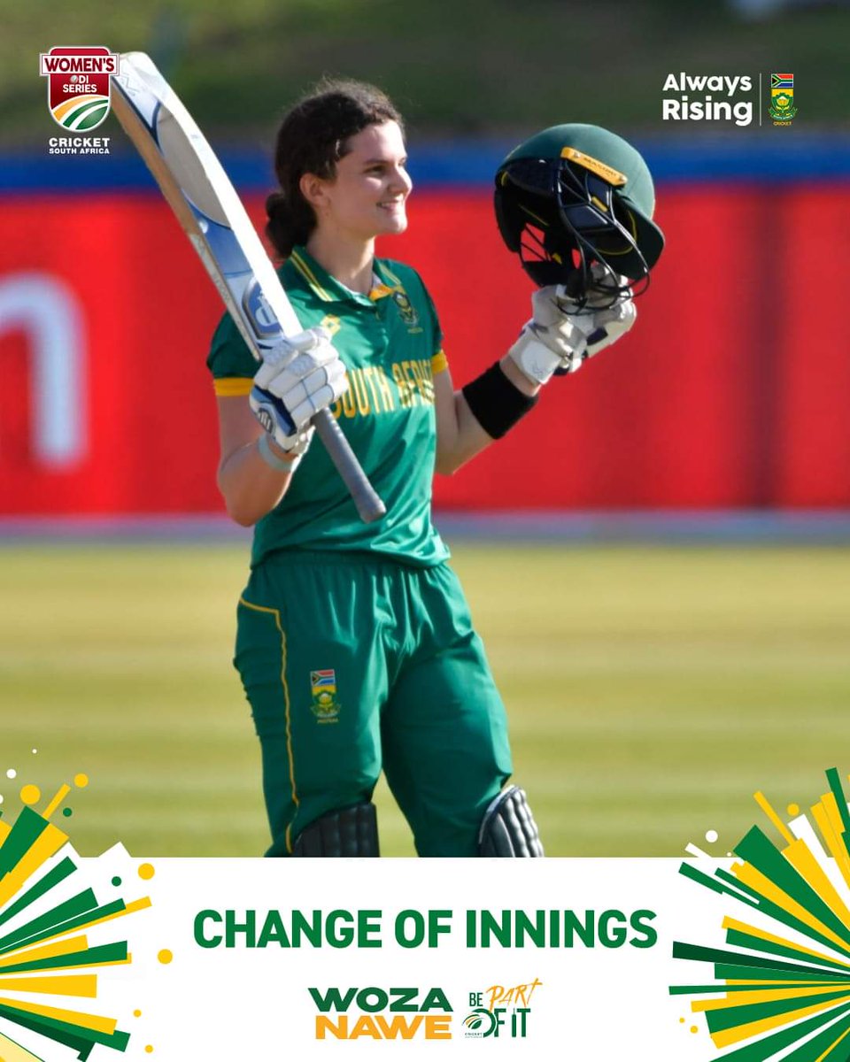 🔄 Change Of Innings

🇿🇦Laura Wolvaardt with a sensational 1️⃣8️⃣4️⃣ runs to steer the Proteas Women to a total of 3️⃣0️⃣1️⃣/5️⃣

Game On! 😉

#WozaNawe #BePartOfIt #SAWvSRIW
#GlobalSportsNews 

©️ Cricket South Africa